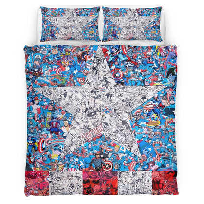 Captain America vs Red Skull Duvet Cover