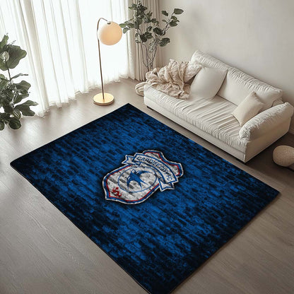 Cardiff City FC EFL Championship Blue Brick Wall Rug