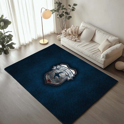 Cardiff City FC EFL Championship Blue Metal Background Rug