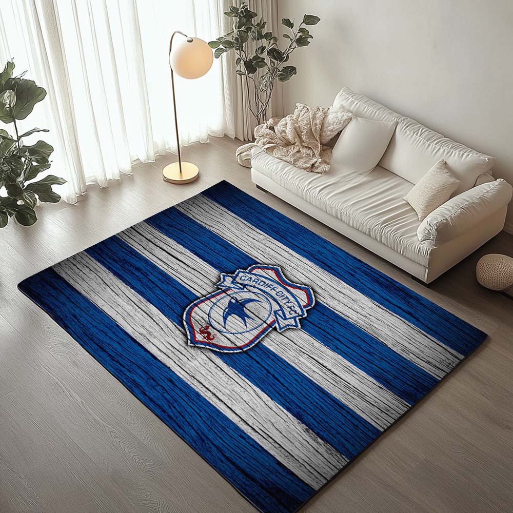 Cardiff City FC EFL Championship Wooden Background Rug