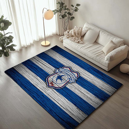 Cardiff City FC EFL Championship Wooden Background Rug