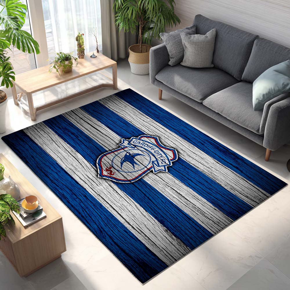 Cardiff City FC EFL Championship Wooden Background Rug 2