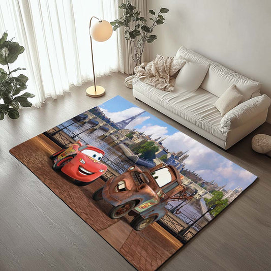 Cars Lightning McQueen and Mater in Paris Rug