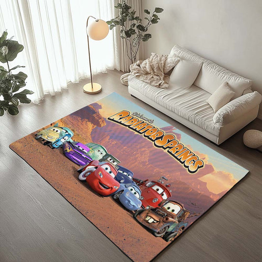 Cars Lightning McQueen and Sally Carrera Radiator Spring Rug