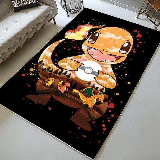 Charizard Fire Evolution Painting Rug