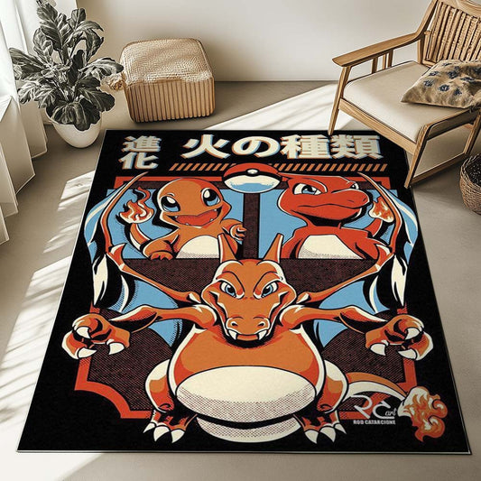 Charmander Charmeleon Charizard Fire Pokemon 2 Rug
