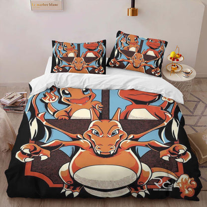 Charmander Charmeleon Charizard Fire Pokemon 2 Duvet Cover 2