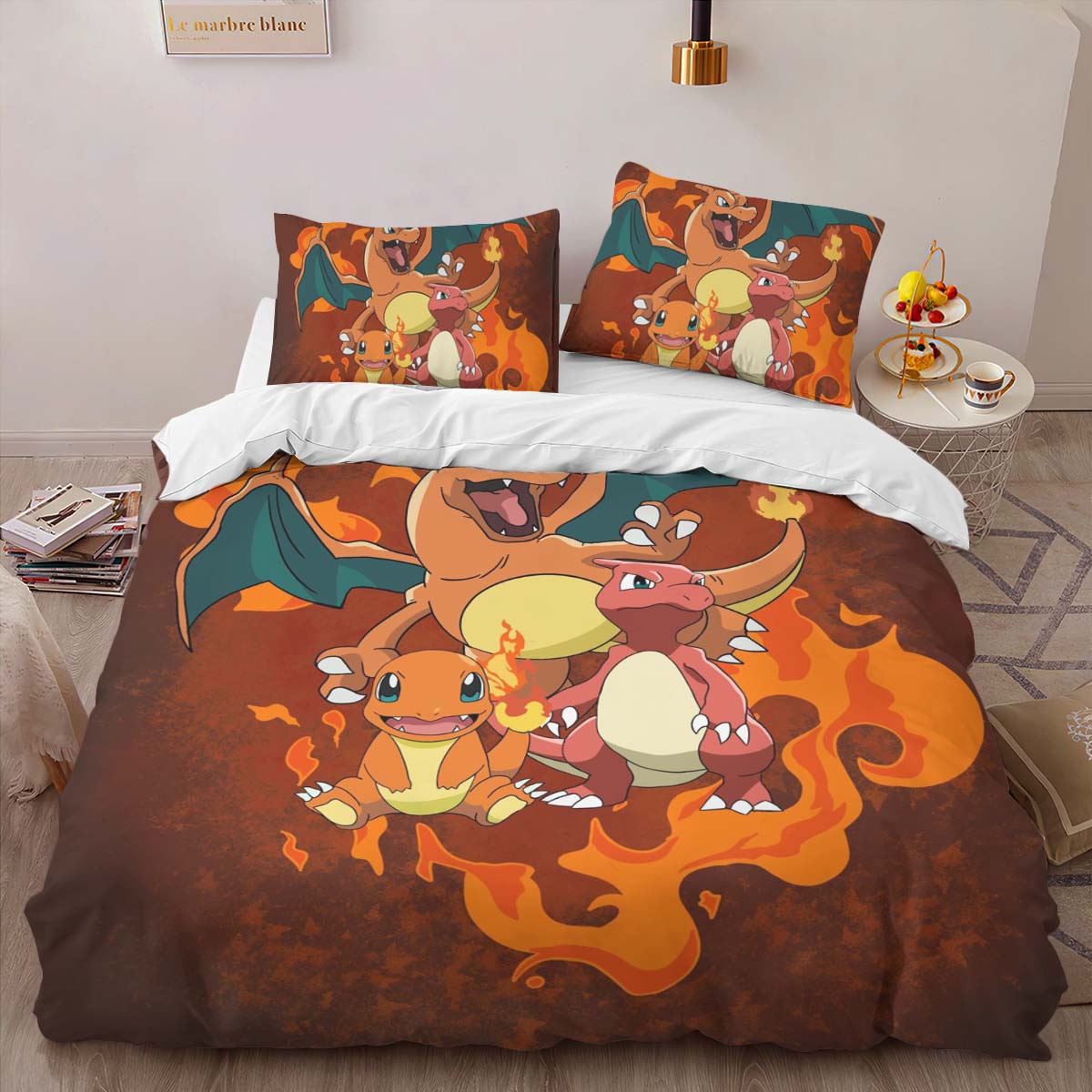 Charmander Charmeleon Charizard Fire Pokemon 3 Duvet Cover 2