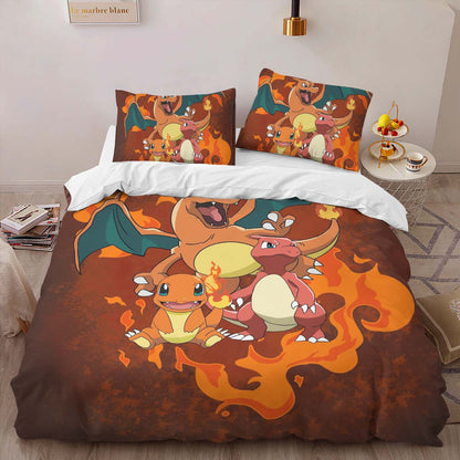 Charmander Charmeleon Charizard Fire Pokemon 3 Duvet Cover 2