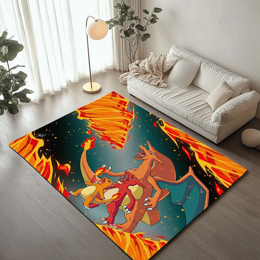 Charmander Charmeleon Charizard Fire Pokemon 4 Rug
