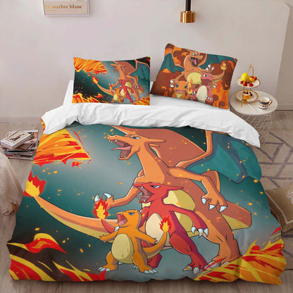 Charmander Charmeleon Charizard Fire Pokemon 4 Duvet Cover 2