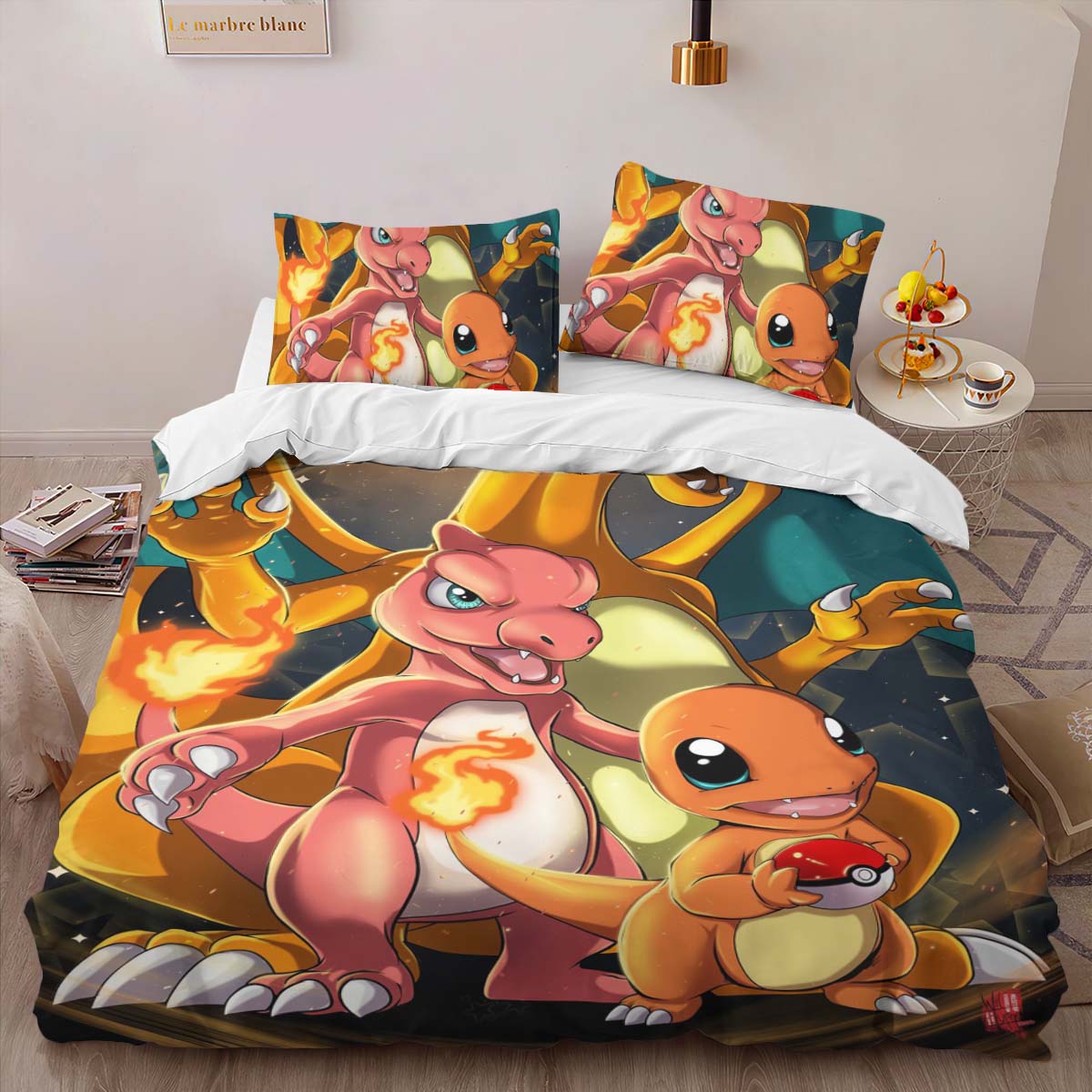 Charmander Charmeleon Charizard Pokemon Duvet Cover 2