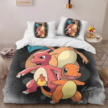 Charmander Charmeleon Charizard Pokemon 2 Duvet Cover 2