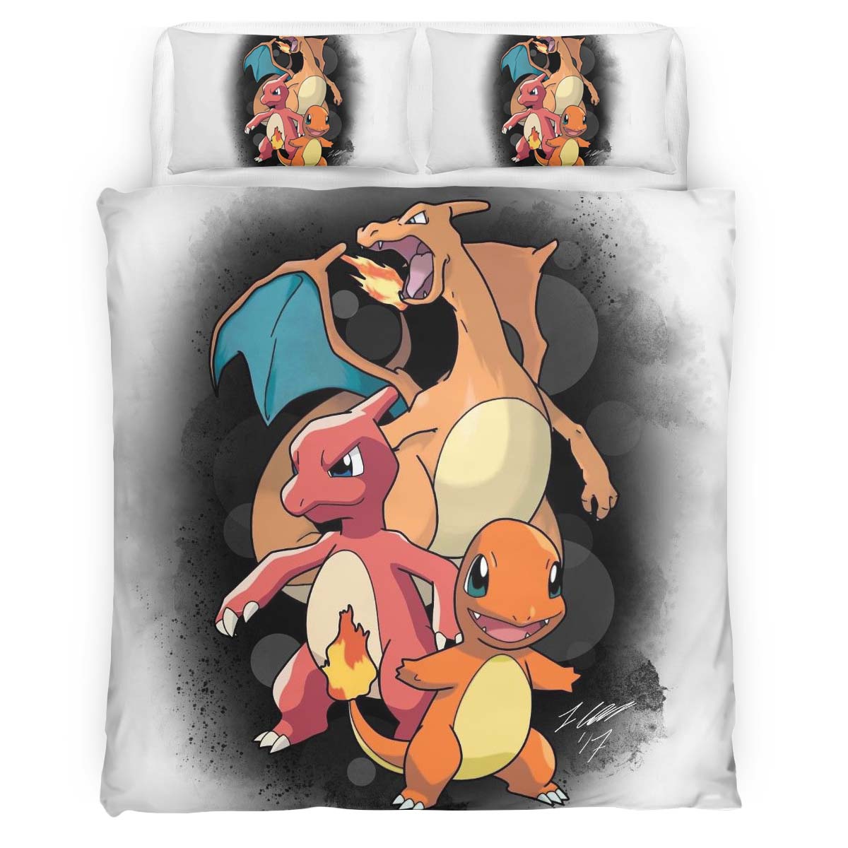 Charmander Charmeleon Charizard Pokemon 2 Duvet Cover