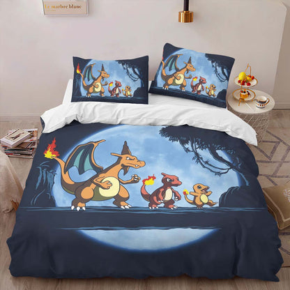 Charmander Charmeleon Charizard Pokemon 3 Duvet Cover 2