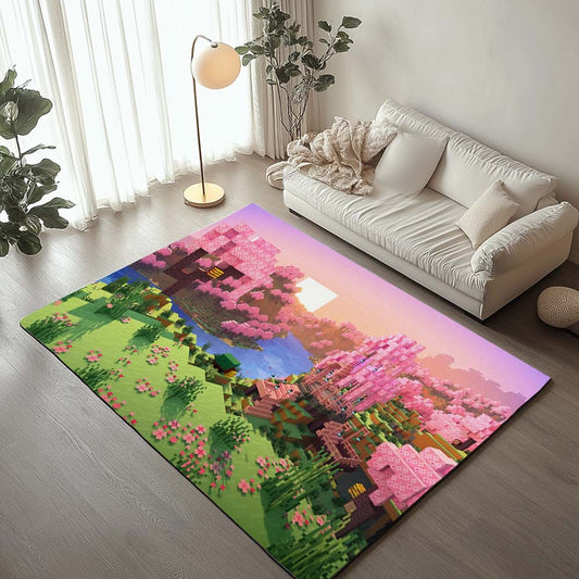 Cherry blossom biome valley Minecraft Rug
