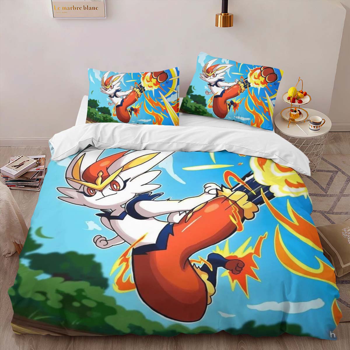 Cinderace Pokemon 5 Duvet Cover 2