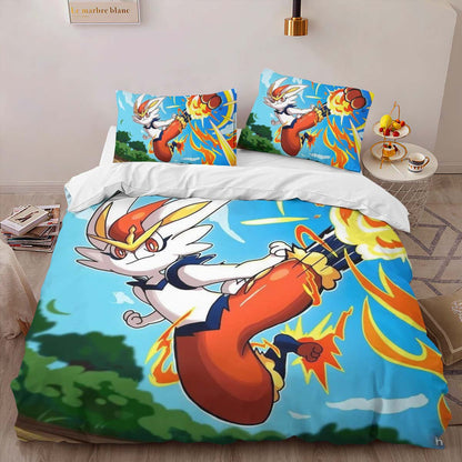 Cinderace Pokemon 5 Duvet Cover 2