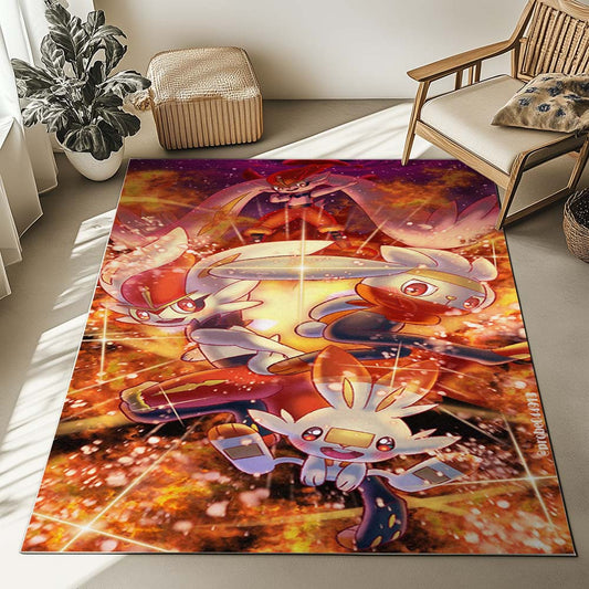 Cinderace Scorbunny Pokemon Rug