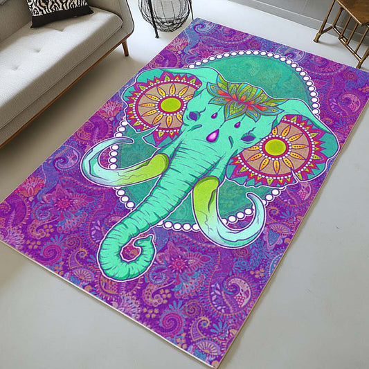 Colorful Elephant Style Rug
