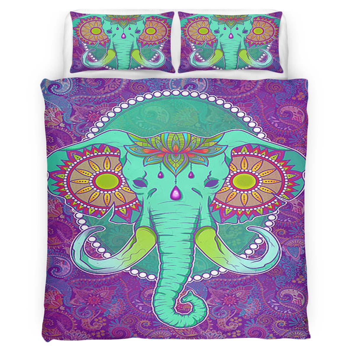 Colorful Elephant Style Duvet Cover