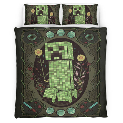 Creeper in Minecraft Game 02 Duvet Cover