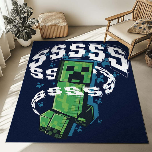 Creeper in Mincraft Game 03 Rug