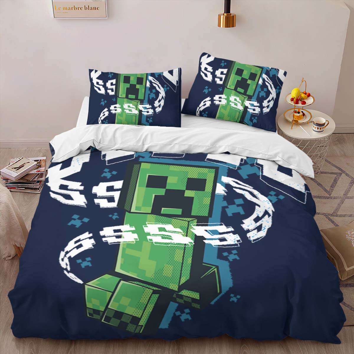 Creeper in Minecraft Game 03 Duvet Cover 2