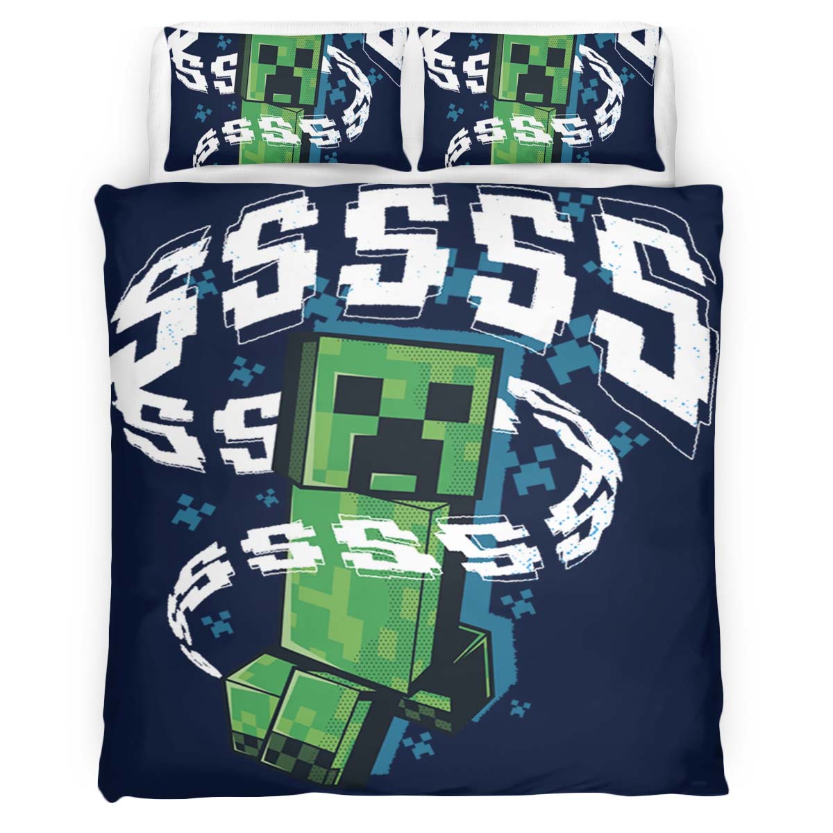Creeper in Minecraft Game 03 Duvet Cover