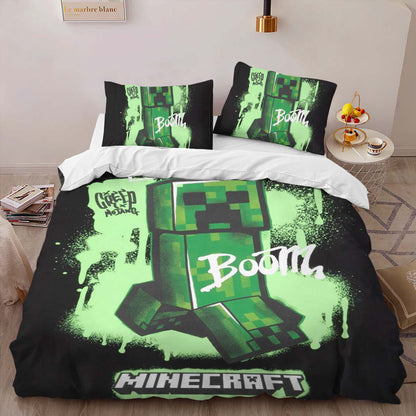 Creeper in Minecraft Boom Duvet Cover 2