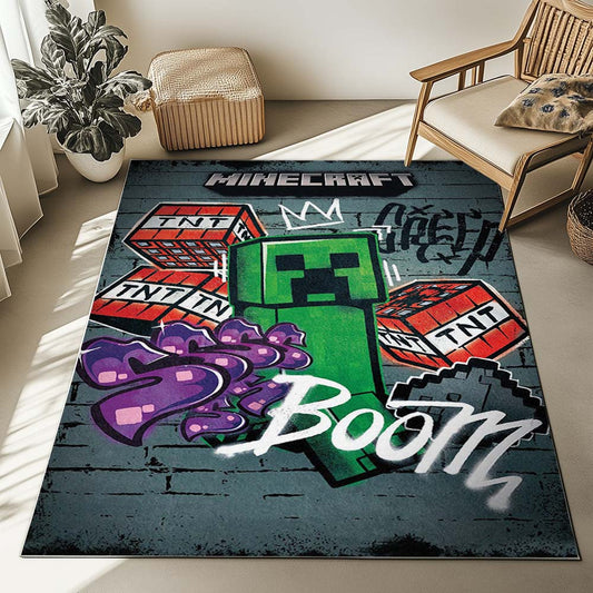 Creeper in Minecraft TNT Boom Rug