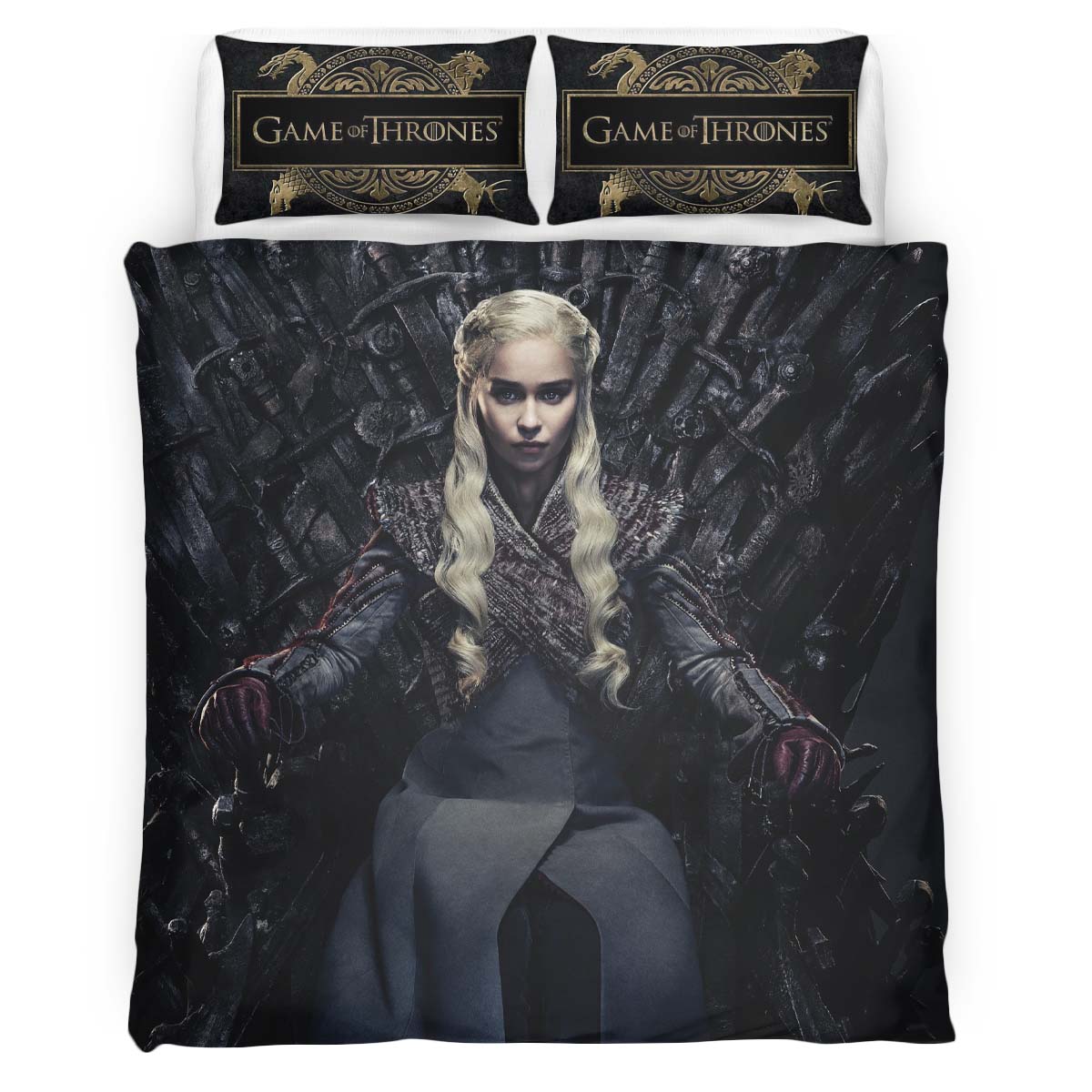 Daenerys Targaryen on the Iron Throne Duvet Cover