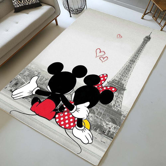 Disney Mickey Mouse and Minnie Mouse in Paris Rug