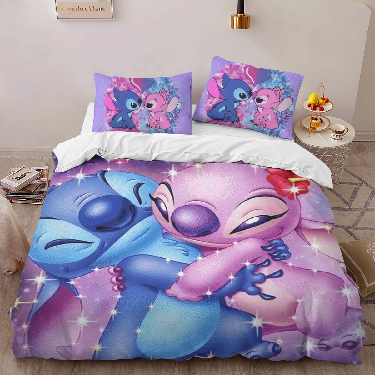 Disney Stitch And Angle In Love Duvet Cover 2