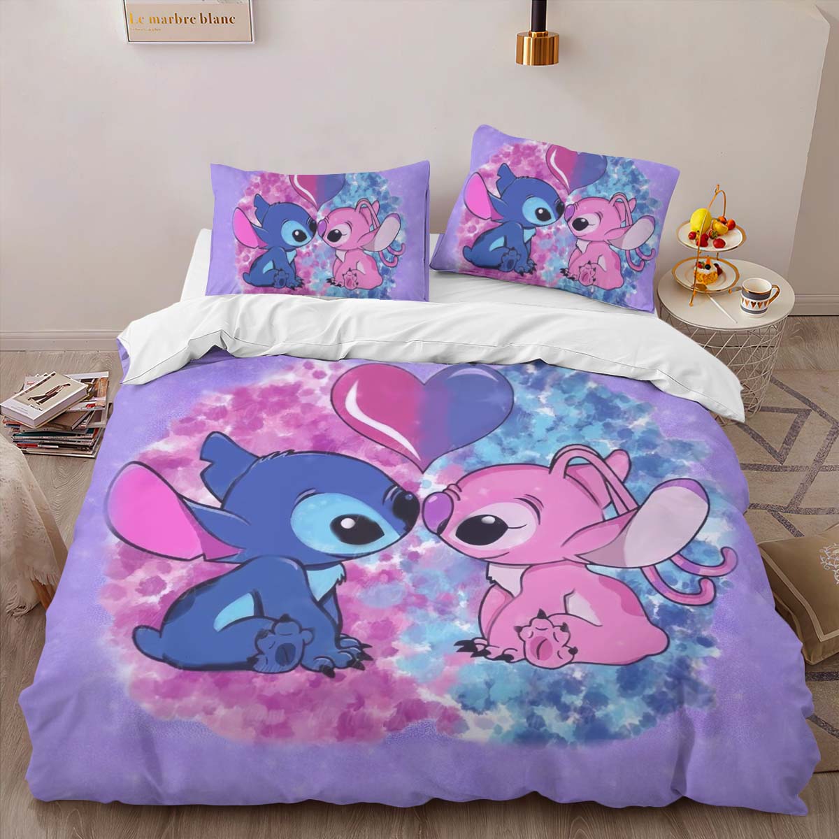 Disney Stitch And Angle In Love 2 Duvet Cover 2