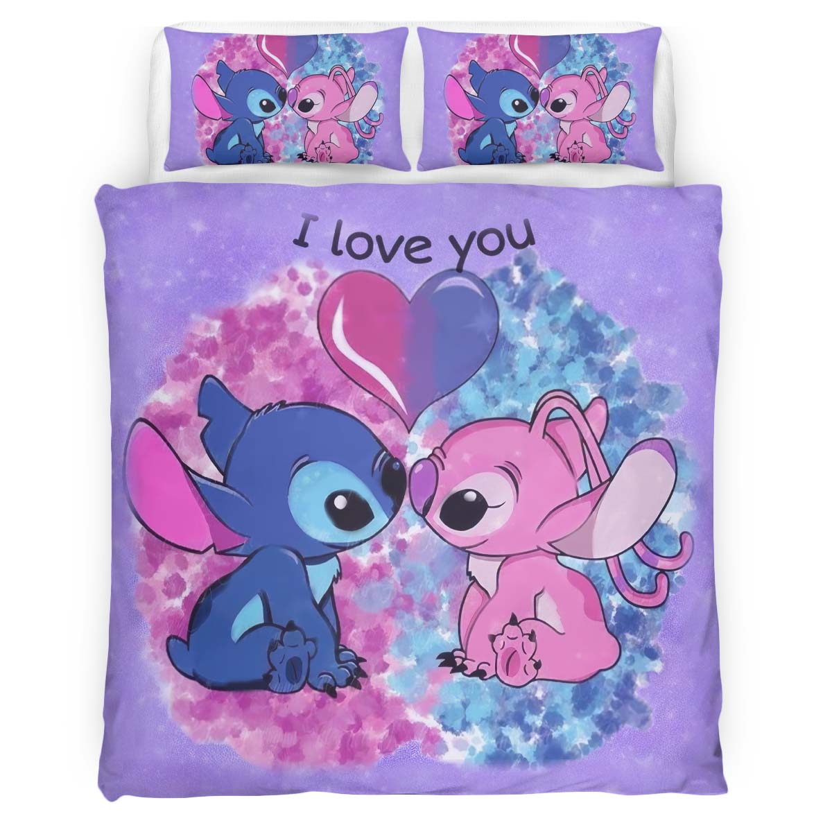 Disney Stitch And Angle In Love 2 Duvet Cover