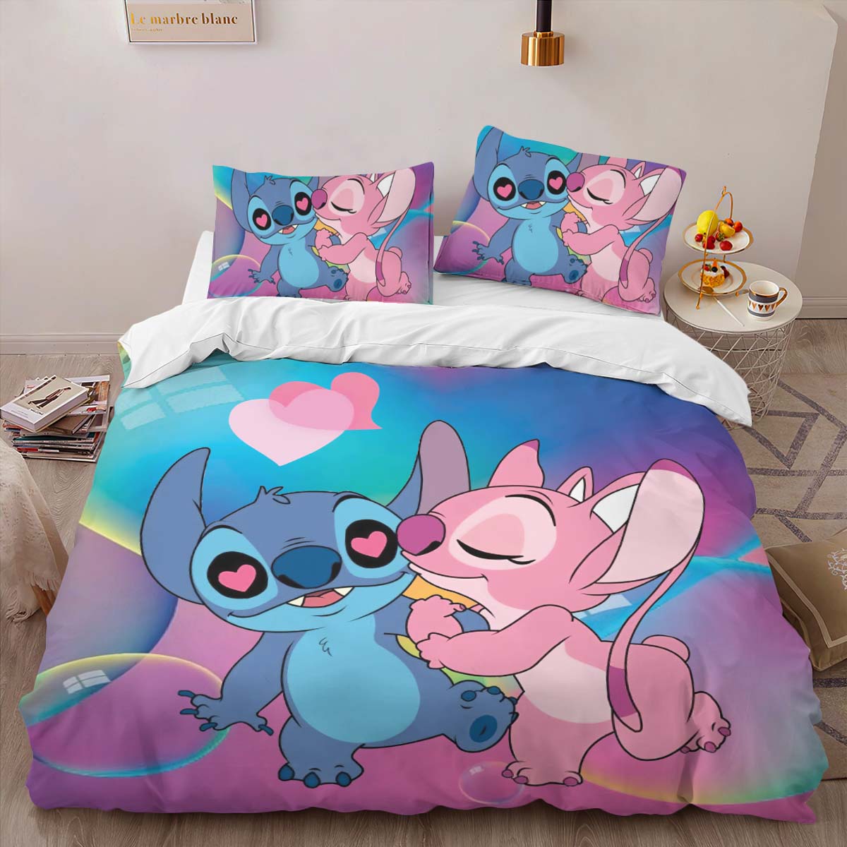 Disney Stitch And Angle In Love 3 Duvet Cover 2