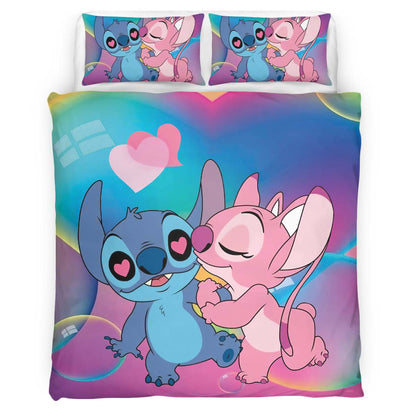 Disney Stitch And Angle In Love 3 Duvet Cover