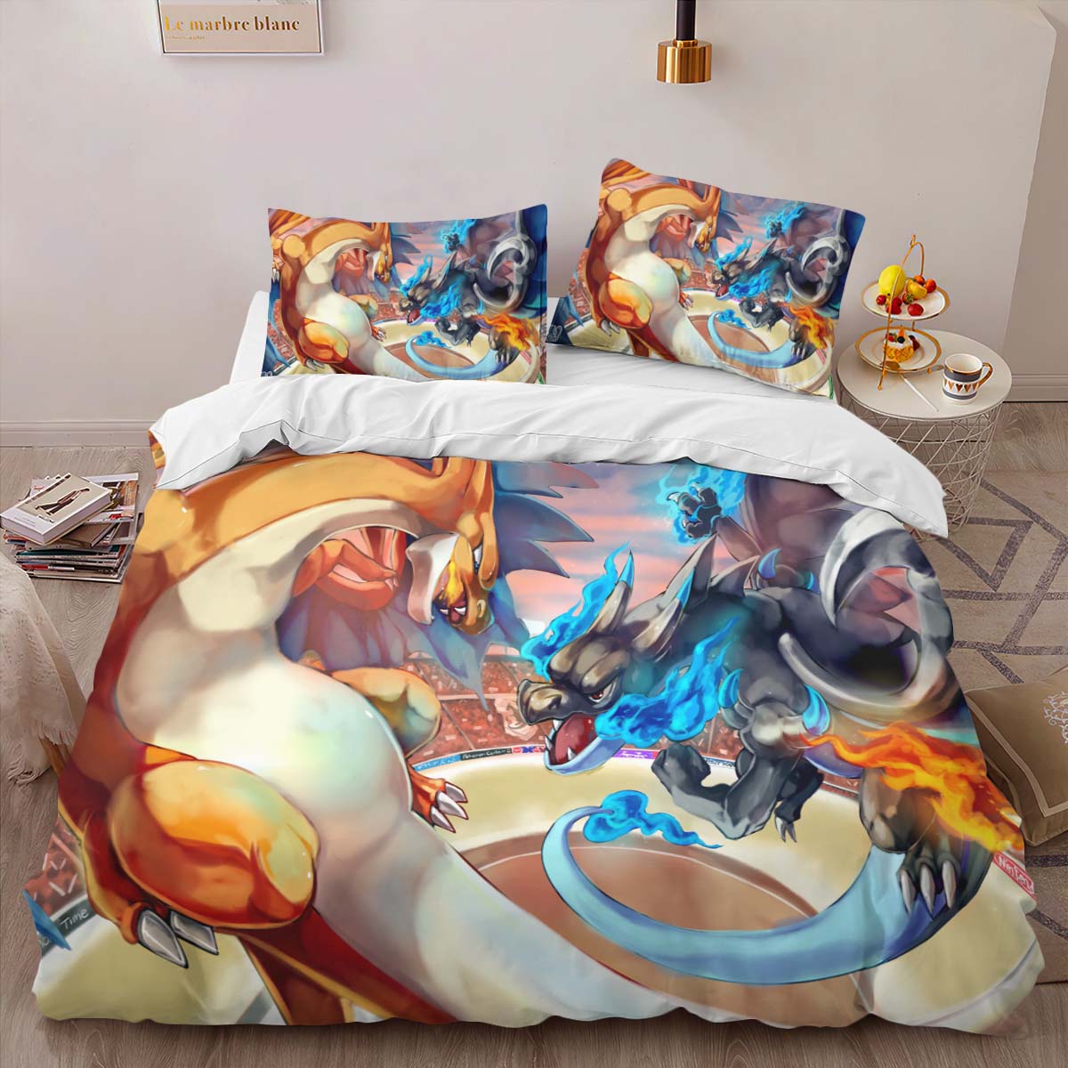 Dragon Pokemons Fight Duvet Cover 2