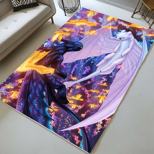 Dragons Toothless and Lightfury Rug