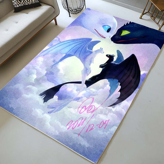 Dragons Toothless and Lightfury 2 Rug