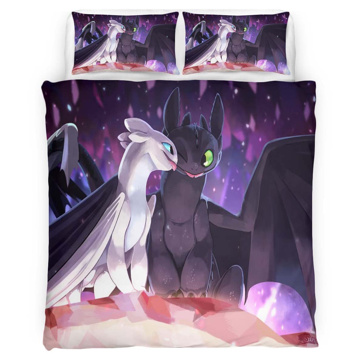 Dragons Toothless and Lightfury 4 Duvet Cover