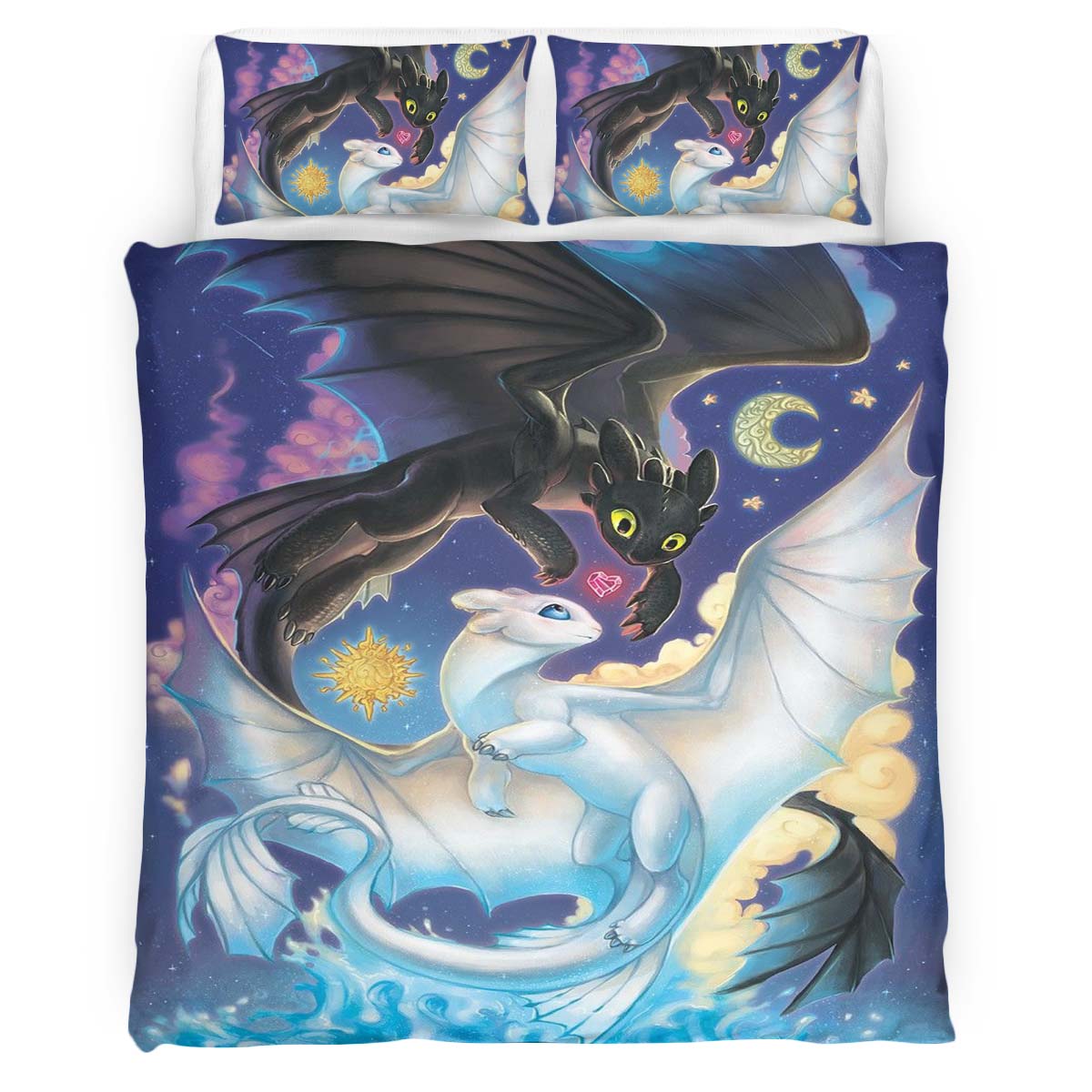 Dragons Toothless and Lightfury 5 Duvet Cover
