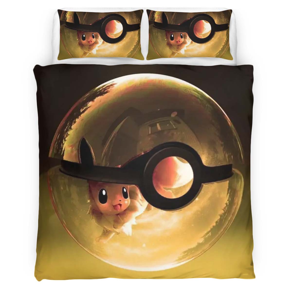 Eevee Evolution Pokemon Ball Duvet Cover