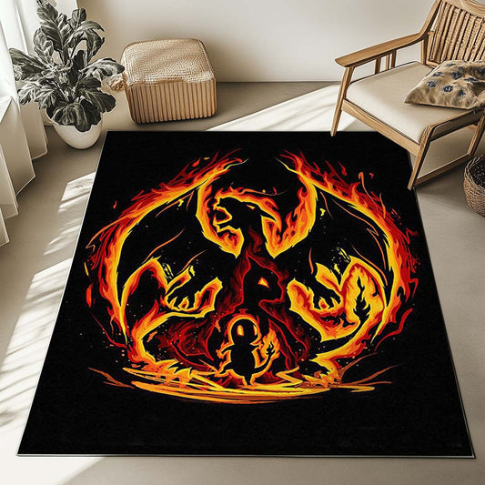 Fire Charizard Pokemon Rug
