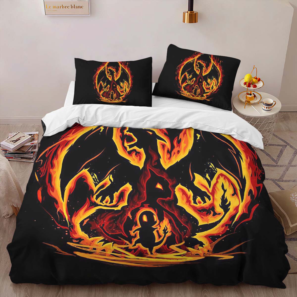 Fire Charizard Pokemon Duvet Cover 2