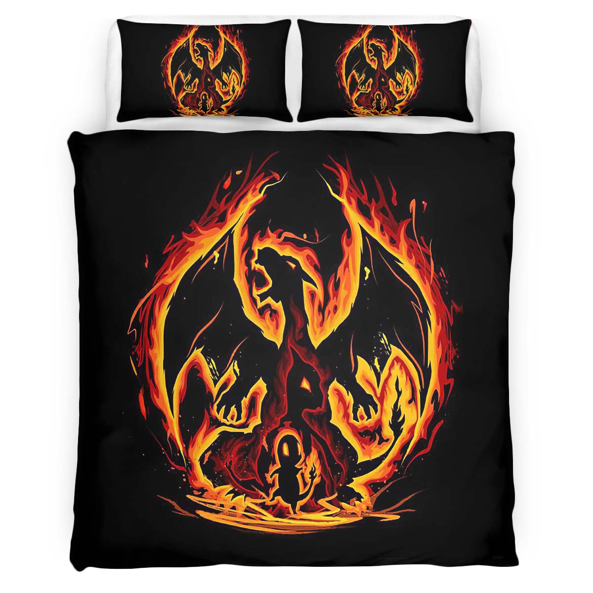 Fire Charizard Pokemon Duvet Cover