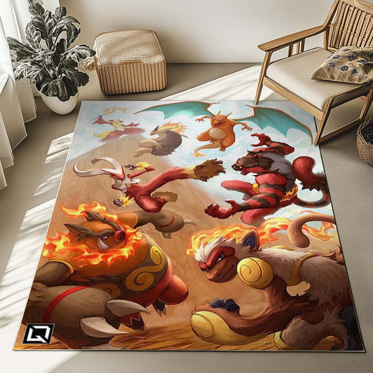 Fire Type Pokemon Rug