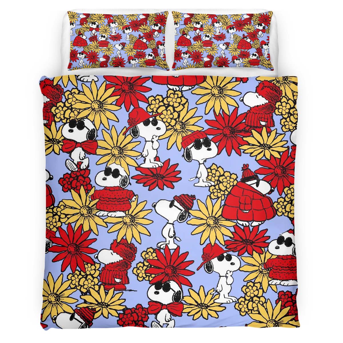 Floral Snoopy Duvet Cover