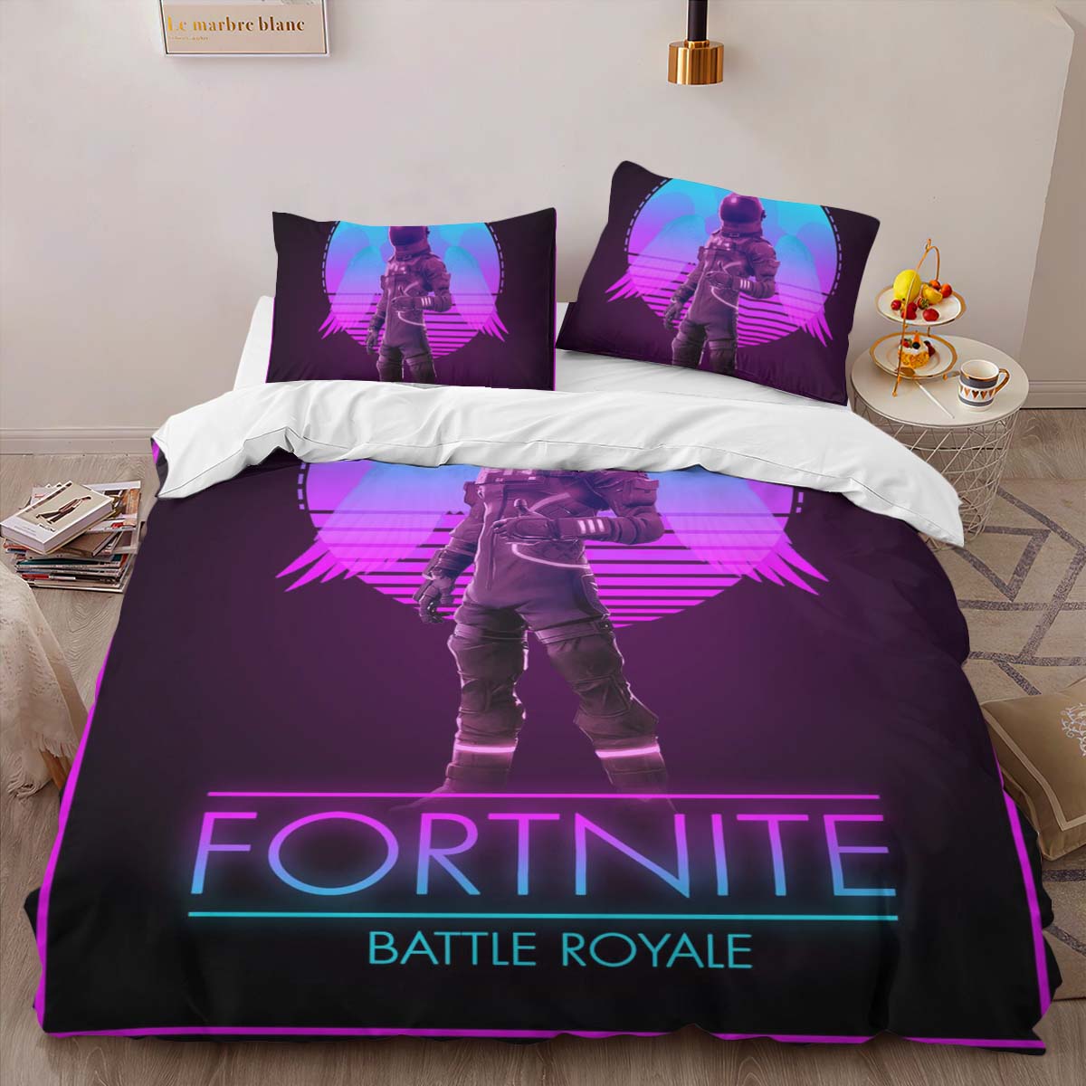 Fortnite Ballte Royale Space Galaxy Retro Duvet Cover 2